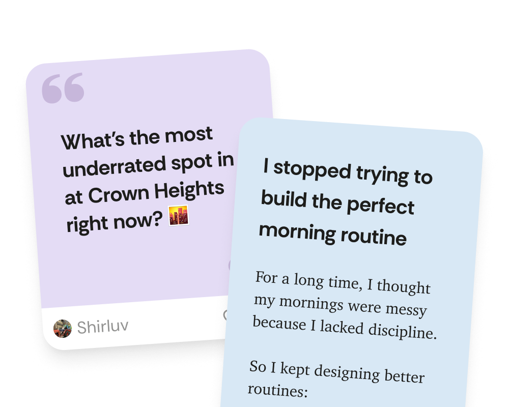 The  app — Content worth sitting with